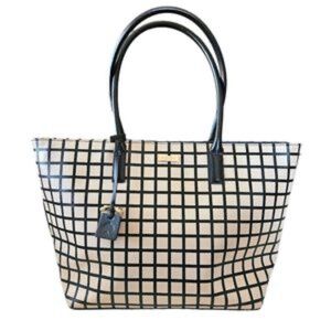Kate Spade Brightwater Drive Windowpane Jules Margareta Black White Tote…